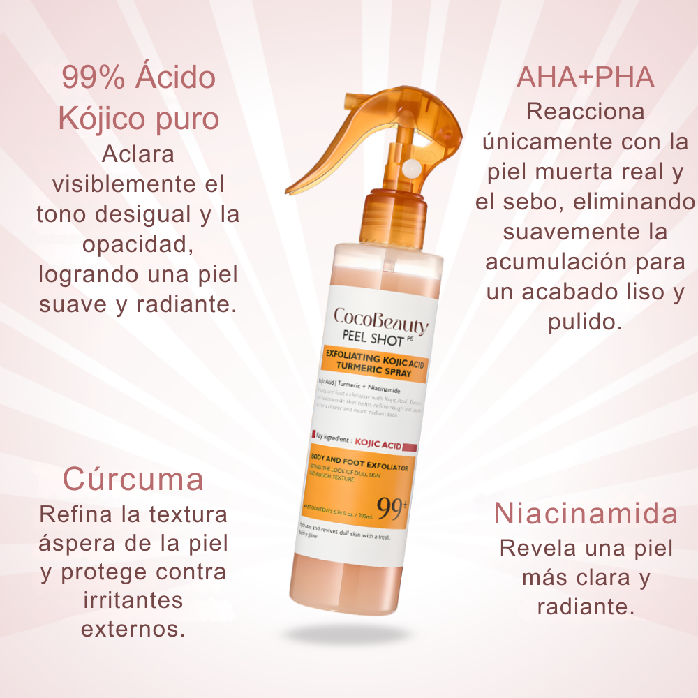 Spray Exfoliante Corporal con Ácido Kójico + Cúrcuma